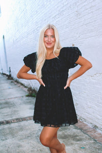Ebony Plaid Print Mini Dress - Black
