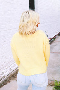 My Sunshine Wide Sleeve Sweater - Baby Yellow