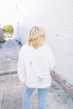 Load image into Gallery viewer, Chai Oversized Distressed Jacket - White
