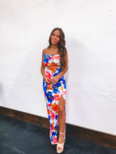 Load image into Gallery viewer, Lilo Floral Satin Maxi Dress
