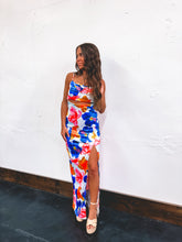 Load image into Gallery viewer, Lilo Floral Satin Maxi Dress
