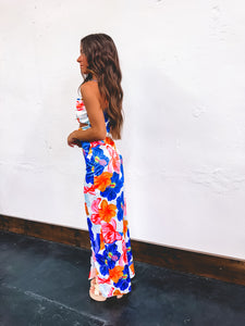 Lilo Floral Satin Maxi Dress