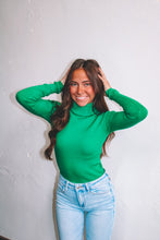 Load image into Gallery viewer, Festive Turtleneck Ribbed Sweater - Green
