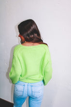 Load image into Gallery viewer, Heart Candy Flounce Sweater - Lime
