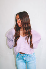 Load image into Gallery viewer, Heart Candy Flounce Sweater - Lavender
