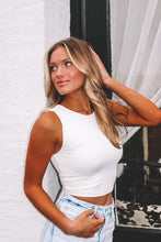 Load image into Gallery viewer, Emory Solid Crop Tank - White
