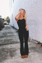 Load image into Gallery viewer, Suki Ribbed Flare Leggings Jumpsuit - Black
