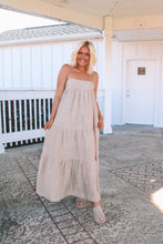 Load image into Gallery viewer, Napa Valley Linen Tiered Maxi Dress - Beige

