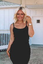 Load image into Gallery viewer, Boca Raton Ribbed Fitted Maxi Dress - Black
