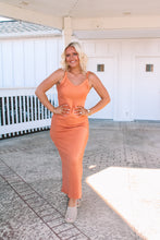 Load image into Gallery viewer, Cabo Ribbed Maxi Dress - Orange
