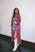 Load image into Gallery viewer, Utah Lace Long Sleeve Duster - Dusty Berry

