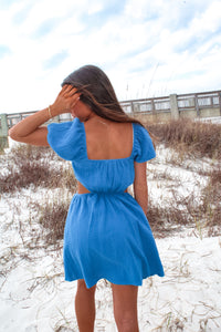 Tidal Cutout Mini Dress - Blue