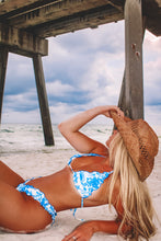 Load image into Gallery viewer, Seaside Ruffle Bikini Set - White/Blue
