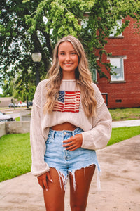 Always Free American Flag Knit Sweater