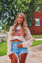 Load image into Gallery viewer, Always Free American Flag Knit Sweater
