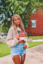 Load image into Gallery viewer, Always Free American Flag Knit Sweater
