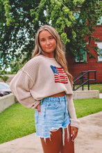 Load image into Gallery viewer, Always Free American Flag Knit Sweater
