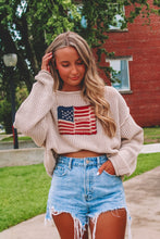 Load image into Gallery viewer, Always Free American Flag Knit Sweater

