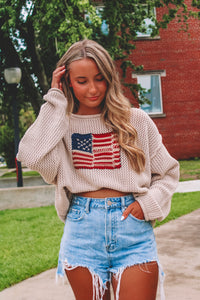 Always Free American Flag Knit Sweater