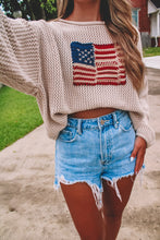 Load image into Gallery viewer, Always Free American Flag Knit Sweater
