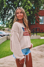 Load image into Gallery viewer, Always Free American Flag Knit Sweater
