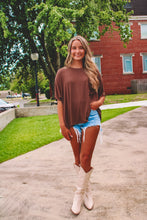 Load image into Gallery viewer, Brownie Batter Oversize Pocket Tee - Brown
