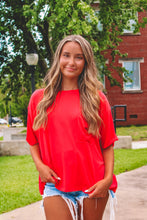 Load image into Gallery viewer, Red Velvet Oversize Pocket Tee - Red
