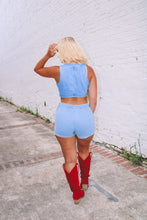 Load image into Gallery viewer, Lucky You Denim Short Set - Light Blue
