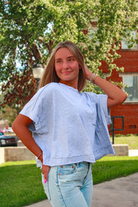Campus Oversize Boxy Tee - Gray