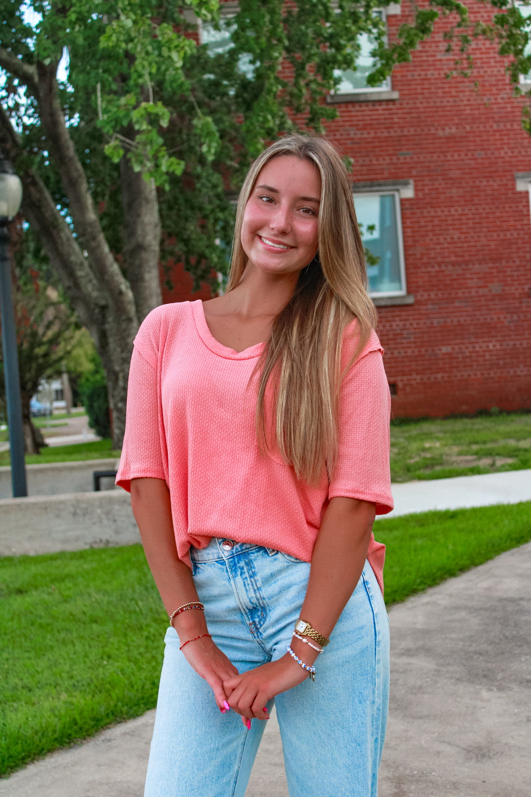 So Sweet Oversize Tee - Peach