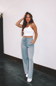 Landis Wide Leg Sweatpants - Grey