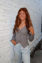 Load image into Gallery viewer, Seattle Ribbed Button Sweater - Gray
