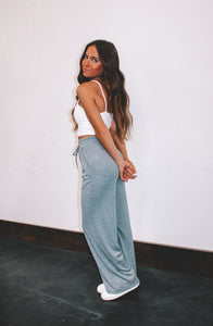 Landis Wide Leg Sweatpants - Grey