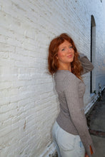 Load image into Gallery viewer, Seattle Ribbed Button Sweater - Gray
