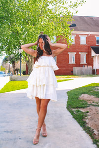 Italia Ruffle Dress - Cream