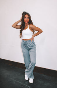 Landis Wide Leg Sweatpants - Grey