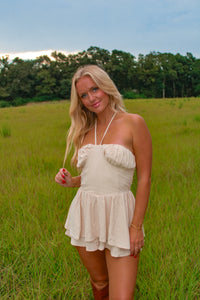Austin Halter Romper - Oatmeal