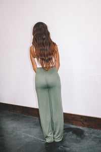 Landis Wide Leg Sweatpants - Sage