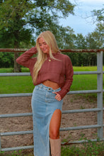 Load image into Gallery viewer, Vermont Ruffle Knit Sweater - Brown
