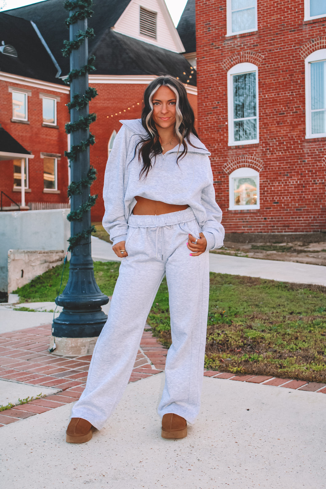 Hampton High Waist Sweatpants - Heather Gray