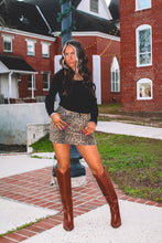 Load image into Gallery viewer, Chance Leopard Mini Skirt - Taupe
