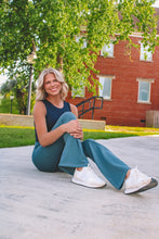Load image into Gallery viewer, Crossover High Waist Flared Leggings - Olive
