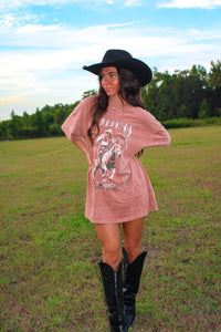 Rodeo Cowboy Oversize Tee - Rust