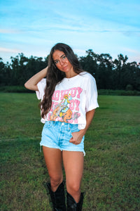 Howdy Cowboy Oversize Tee - Pink