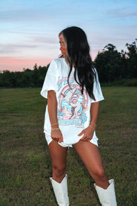 Wild West Cowboy Oversize tee - White