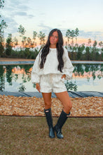 Load image into Gallery viewer, Forrest High Waist Sweat Shorts - Camo
