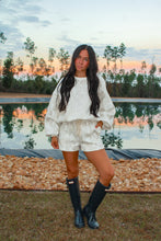 Load image into Gallery viewer, Forrest High Waist Sweat Shorts - Camo
