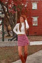 Load image into Gallery viewer, Central Park Plaid Mini Skort - Burgundy
