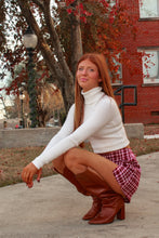 Load image into Gallery viewer, Central Park Plaid Mini Skort - Burgundy
