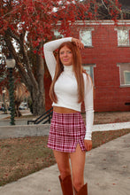 Load image into Gallery viewer, Central Park Plaid Mini Skort - Burgundy
